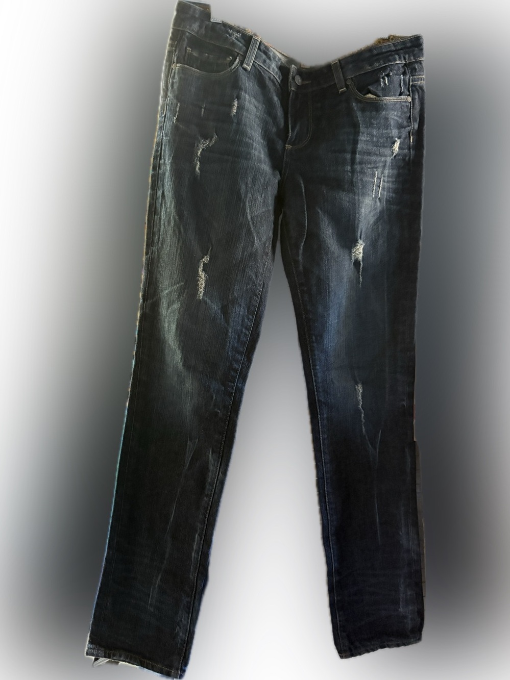 PAIGE Jimmy Jimmy Light Blue Denim Jeans with Floral Waistband